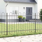 vidaXL Cerca de Jardim com topo arqueado cinza, 3,4 x 0,8 m, feita de aço