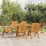 vidaXL Conjunto de jantar para jardim 7 pcs madeira de teca maciça