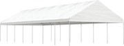 vidaXL Gazebo com telhado 15,61x5,88x3,75 m polietileno branco