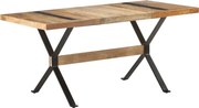vidaXL Mesa de jantar 160x80x76 cm madeira de mangueira áspera