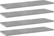 vidaXL Prateleiras para estante 4 pcs 60x20x1,5cm contraplacado cinza