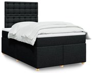 vidaXL Cama boxspring com colchão 120x190 cm tecido preto