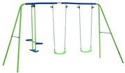 Outsunny Conjunto de Baloiços de Jardim com Altura Ajustável Baloiços para Crianças com Baloiço Duplo  280x140x178 cm Verde | Aosom Portugal