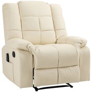 HOMCOM Poltrona de Massagem Poltrona Relax Reclinável com 8 Pontos de Massagem Controlo Remoto Estofada em PU 94x99x99 cm Creme | Aosom Portugal