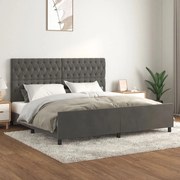 vidaXL Estrutura de cama sem colchão 200x200 cm veludo cinzento-escuro