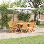 vidaXL Conjunto de Jantar ao Ar Livre 7 pcs Castanho 135 x 85 x 75 cm