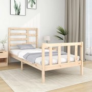 vidaXL Estrutura de cama solteiro 90x190 cm madeira maciça