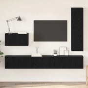vidaXL Conjunto de móvel de TV 4 pcs Carvalho Preto 30.5 x 30 x 110 cm