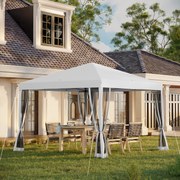 Tenda pop-up Barnum dobrável estilo colonial 3 x 3 m, com 4 redes mosquiteiras + saco de transporte creme