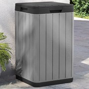 vidaXL Caixote do lixo de exterior 38x38x65 cm PP cinzento