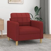 Poltrona 60 cm tecido vermelho tinto