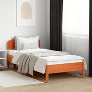 Cama sem colchão 90x200 cm pinho maciço castanho-mel