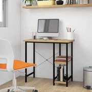 vidaXL Secretária p/ PC 80x40x72 cm MDF e metal preto/carvalho-claro