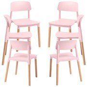Pack 6 Cadeiras Estin - Rosa