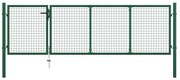 vidaXL Portão de jardim 350x100 cm aço verde