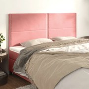 Cabeceira de cama 4 pcs veludo 90x5x78/88 cm rosa