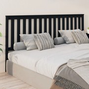 vidaXL Cabeceira de cama 206x6x101 cm pinho maciço preto