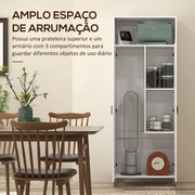 HOMCOM Armário Multiuso com 2 Portas Compartimento Aberto e Prateleira