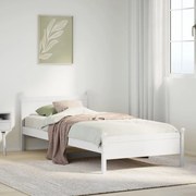 vidaXL Cama sem colchão 75x190 cm madeira de pinho maciça branco