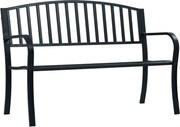 vidaXL Banco de jardim 120 cm aço preto