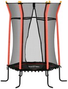 HOMCOM Trampolim para Crianças com Rede de Segurança e Estrutura de Aço para Interiores e Exteriores Carga 50kg Ø163,5x190 cm Vermelho