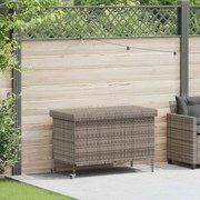 vidaXL Caixa de arrumação com rodas 110x55x73 cm vime PE cinzento