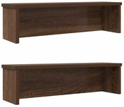 vidaXL Racks de cozinha empilhável 2 pcs carvalho castanho 60x15x16 cm