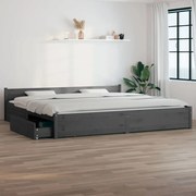 Estrutura cama c/ gavetas 180x200 cm tam. 6FT Super King cinza