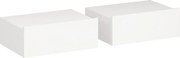 HOMCOM Conjunto de 2 Mesas de Cabeceira de Parede Mesas de Cabeceira Flutuantes com 1 Gaveta para Quarto 40x30x15 cm Branco | Aosom Portugal