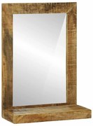 vidaXL Espelho de Banheiro 50x22x70 cm Madeira Maciça de Mangueira Rugosa