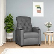 vidaXL Poltrona de massagens elevatória couro artificial cinzento