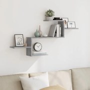 vidaXL Prateleira parede 104x15x49 cm derivados madeira cinza cimento