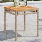 vidaXL Mesa de jardim 38x38x42 cm vime PE/acácia mistura de beges