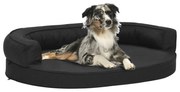 vidaXL Cama para cães ergonómica 75x53 cm aspeto linho preto