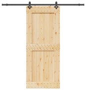 vidaXL Porta de correr com ferragens 95x210 cm madeira de pinho maciça