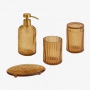 Conjunto De Banho Em Vidro Gariel Âmbar Amarelo - Sklum