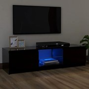 Móvel de TV com luzes LED 120x30x35,5 cm preto