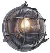 Candeeiro de Parede Exterior Prateado Redondo IP44 - Noutica Industrial