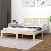 Estrutura de cama dupla 4FT6 135x190 cm madeira de pinho maciça