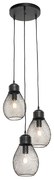 Candeeiro suspenso design preto 3 luzes - RAGA Design