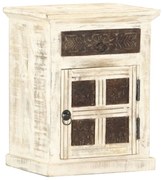 vidaXL Mesa de cabeceira 40x30x50cm madeira de mangueira maciça branco