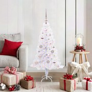 vidaXL Árvore de Natal Artificial com 150 LEDs Branco 120 cm PVC e Aço