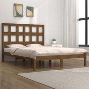 Estrutura de cama dupla pequena 120x190 cm madeira castanho mel