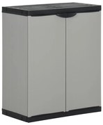 vidaXL Armário de resíduos para jardim 68x40x85 cm PP cinzento e preto