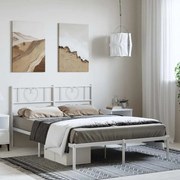 vidaXL Estrutura de cama com cabeceira 135x190 cm metal branco