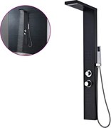 142373 vidaXL Sistema de coluna de duche em alumínio preto mate