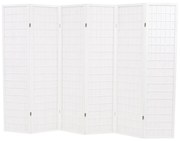 vidaXL Biombo dobrável com 6 painéis estilo japonês 240x170 cm branco