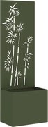 vidaXL Tela de Privacidade para Jardim Floral Verde-oliva 50 x 140 cm