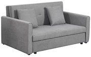 HOMCOM Sofá Cama de 2 Lugares Estofado em Algodão com 2 Almofadas Apoio para os Braços e Armazenamento Sofá Duplo Moderno para Sala de Estar Escritório 152x101x81cm Cinza