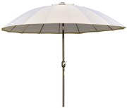 Outsunny Toldo Jardim Ø2,5x2,4m Manivela Haste Flexível Impermeável Proteção UV 18 Varetas Resistente Exterior Creme | Aosom Portugal
